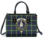 Lamont Modern Tartan Crest Leather Handbag